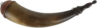 Powder Horn, 
15", turned screw tip,
turned base, used, by Art DeCamp